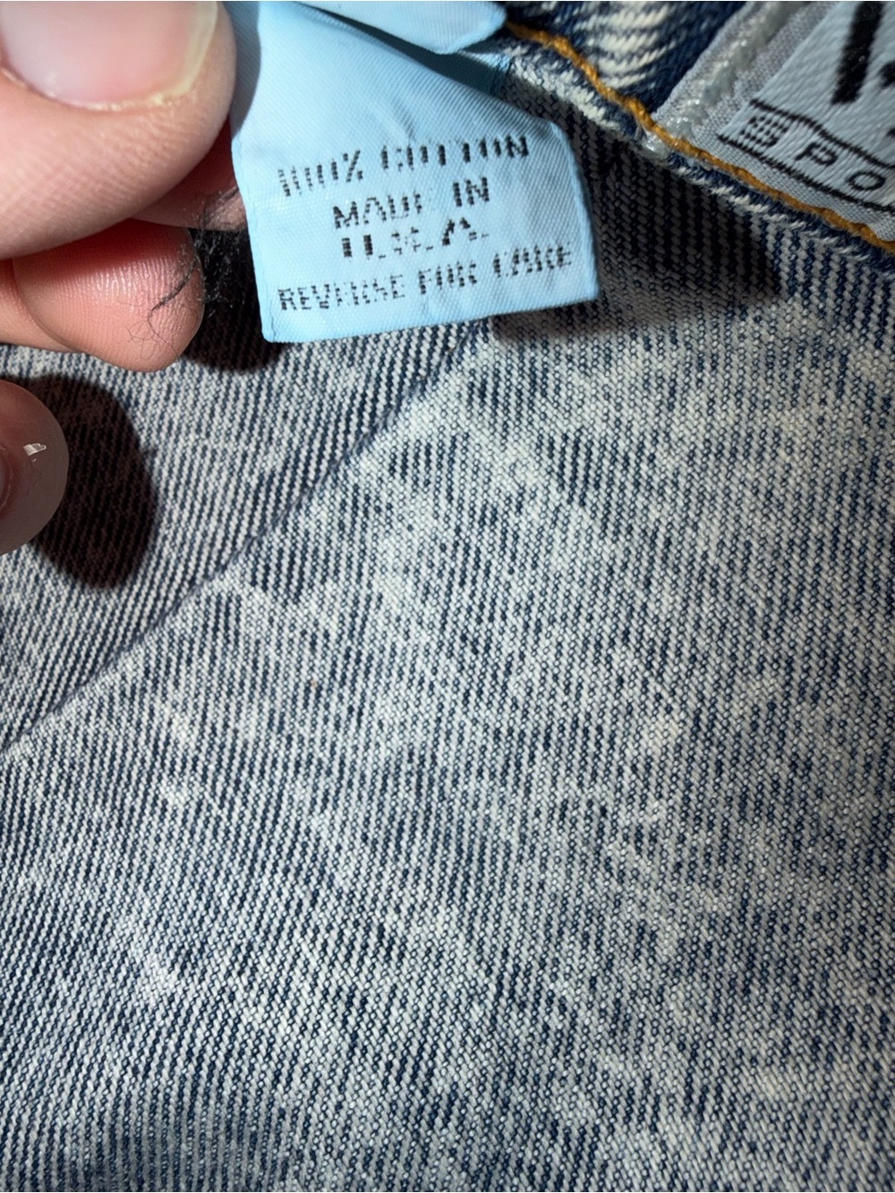 Vintage Venezia Acid Wash Denim Midi Skirt Size 18 Lace Inset Button Front - Picture 7 of 12